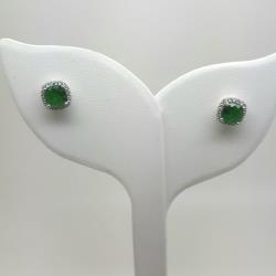 Sterling silver green stud earrings