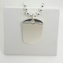Sterling silver dog Tag pendant