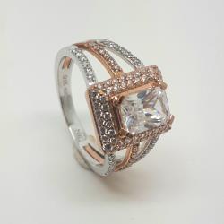 9ct white & rose gold ring