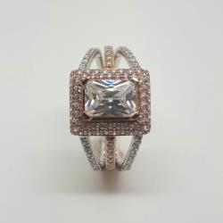 9ct white & rose gold ring