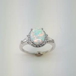 Sterling silver opal ring