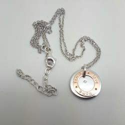 Sterling Silver & Rose Disc