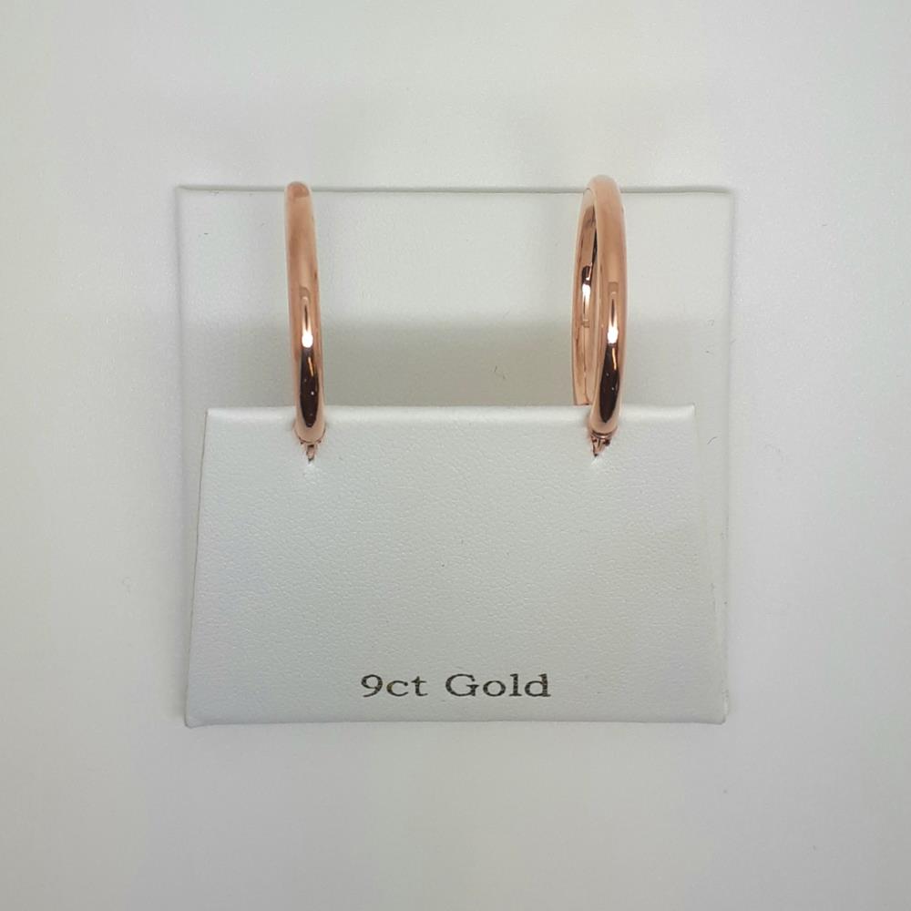 9ct rose gold hoop earrings
