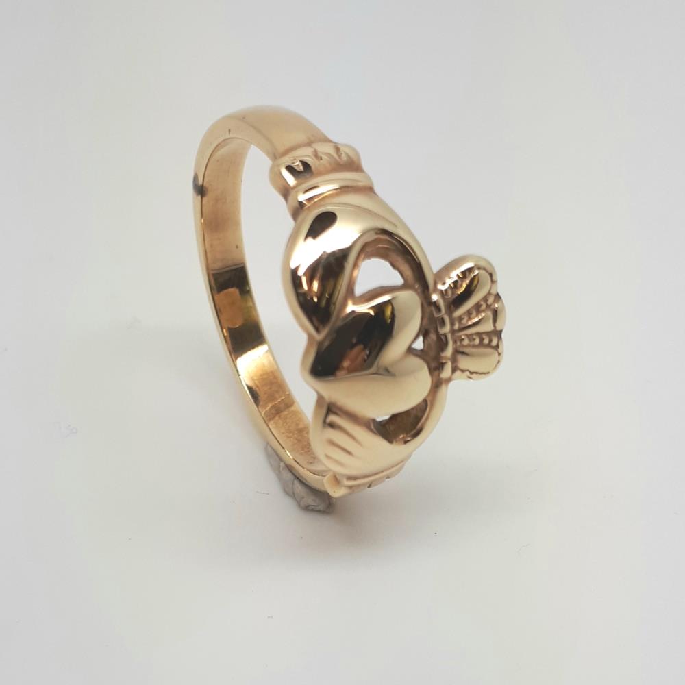 9ct gents yellow gold claddagh ring
